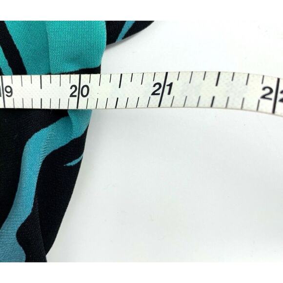 EAST 5TH WOMEN TOP BLUE BLACK SHORT SLEEVE STRETCH V NECK EMPIRE WAIST XL - Picture 5 of 6